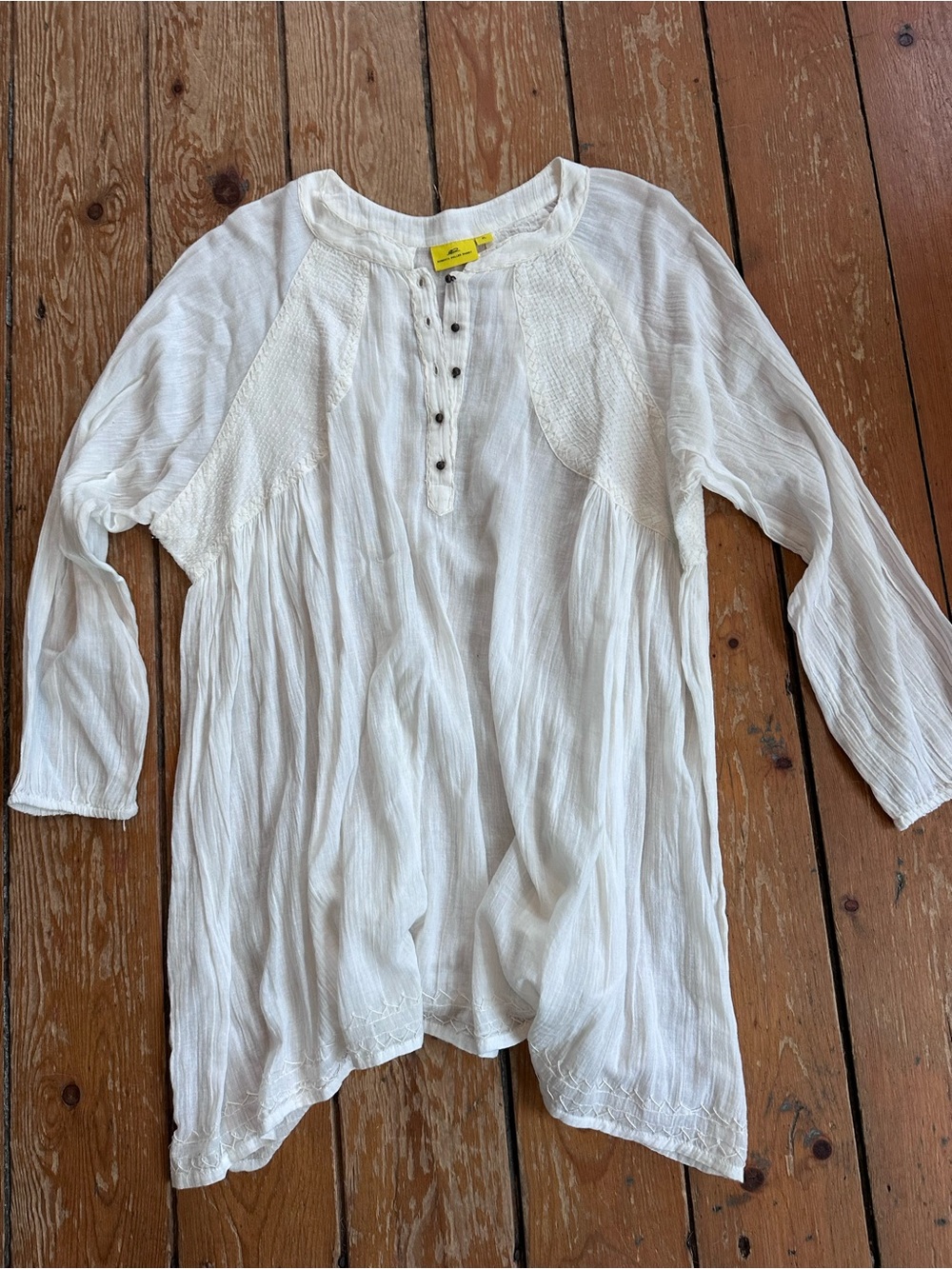 Roberta Roller Rabbit White Embroidered Cotton Tunic Dress XL